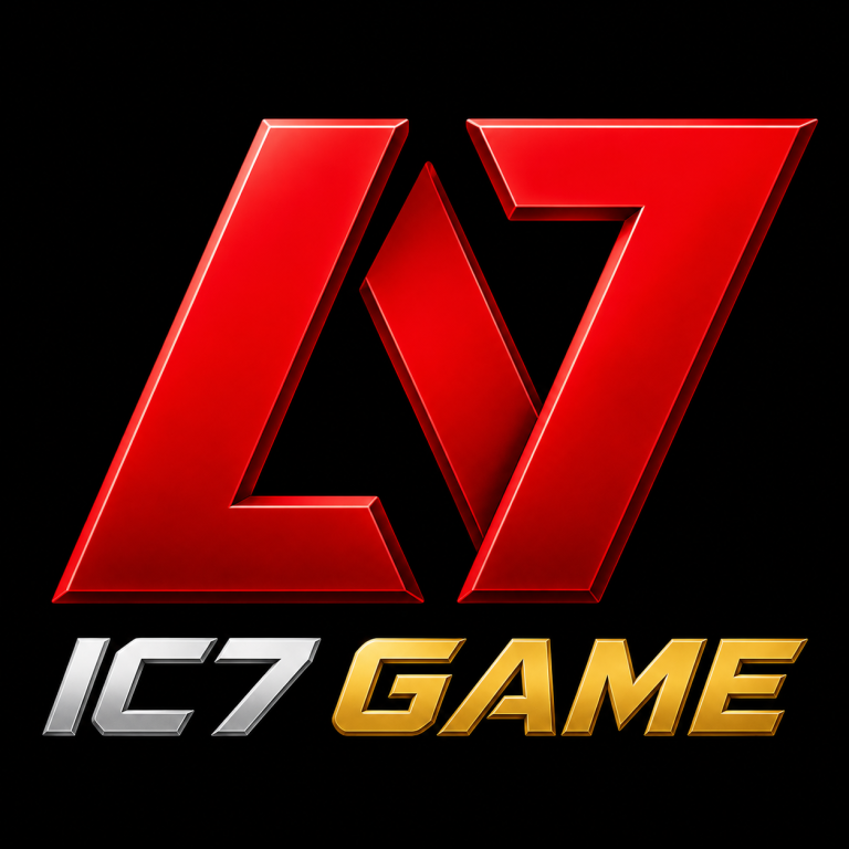 IC7 Game official logo with a premium red 3D emblem and stylish metallic IC7 GAME text on a black background.
